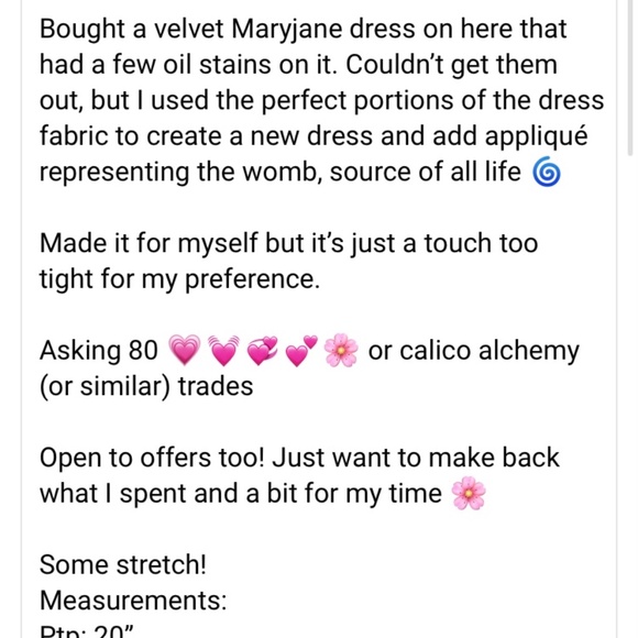 Valentines amino Dress Velvet upcycled - Picture 6 of 6